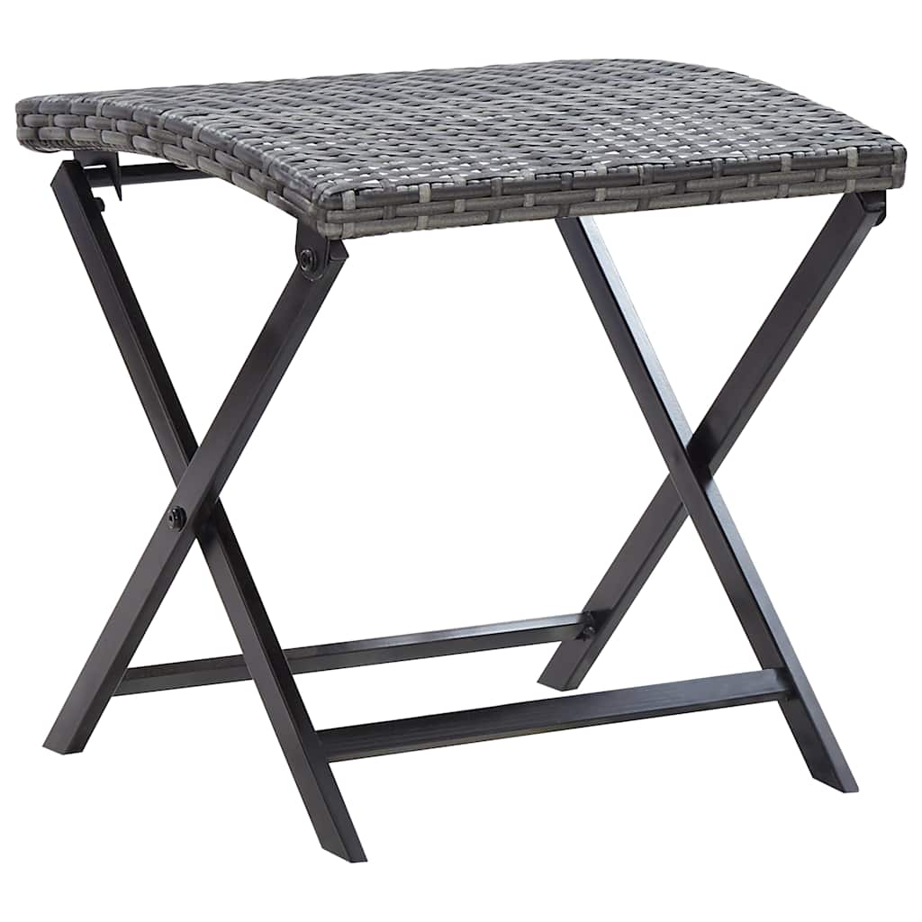Kruk inklapbaar poly rattan grijs