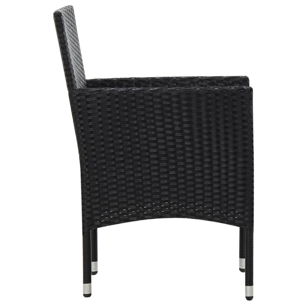 5-delige Loungeset met kussens poly rattan zwart – afbeelding 10