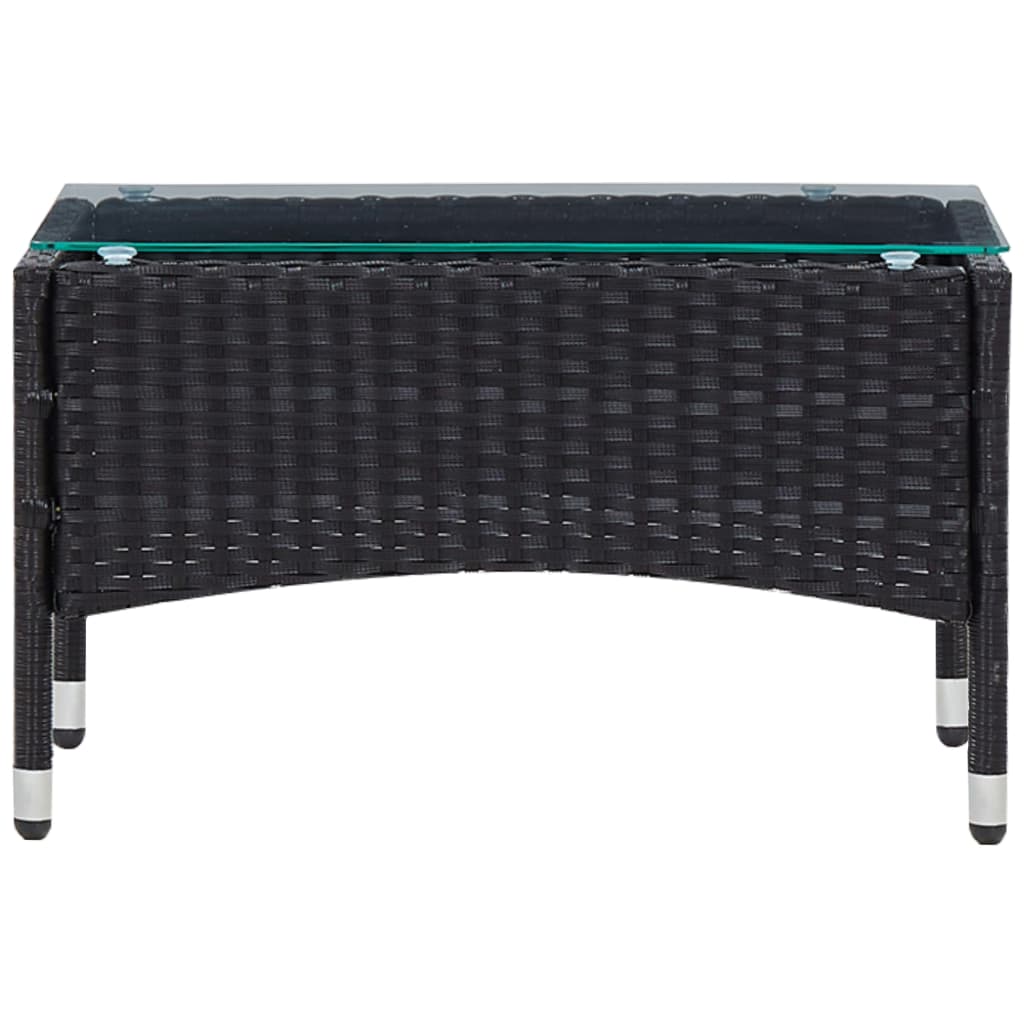 5-delige Loungeset met kussens poly rattan zwart – afbeelding 12