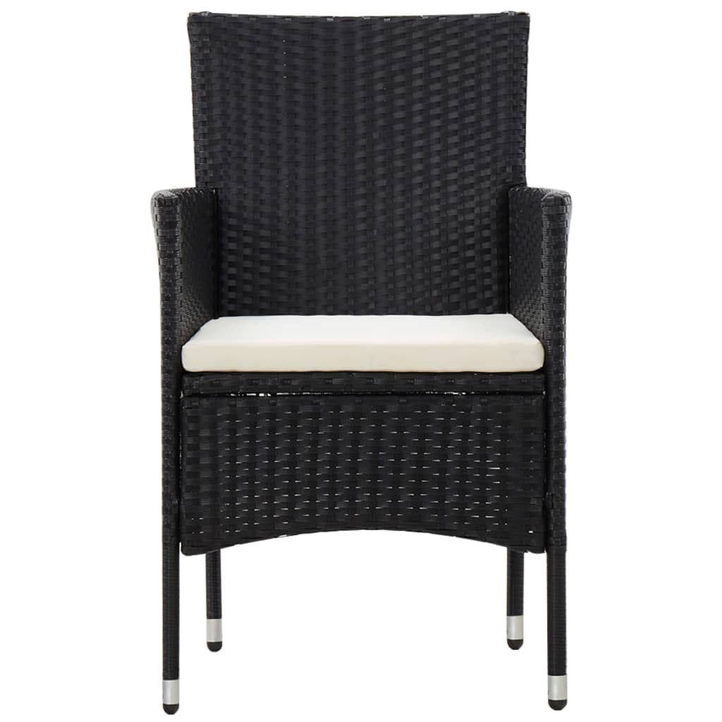 5-delige Loungeset met kussens poly rattan zwart – afbeelding 9