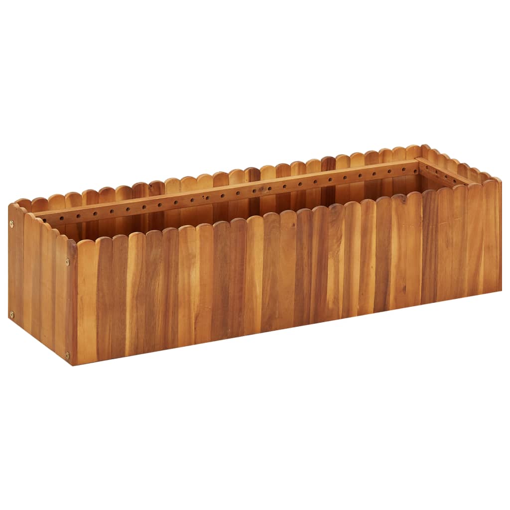 Plantenbak verhoogd 100x30x25 cm massief acaciahout – afbeelding 1