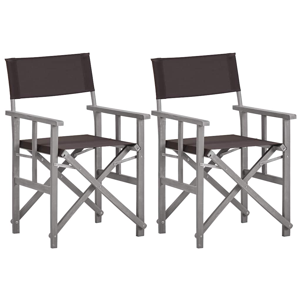 Regisseursstoelen 2 st massief acaciahout – afbeelding 1