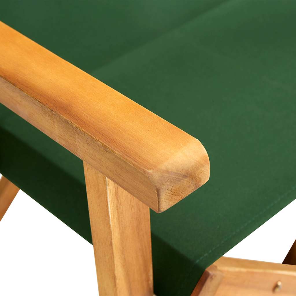 Regisseursstoel massief acaciahout groen – afbeelding 7