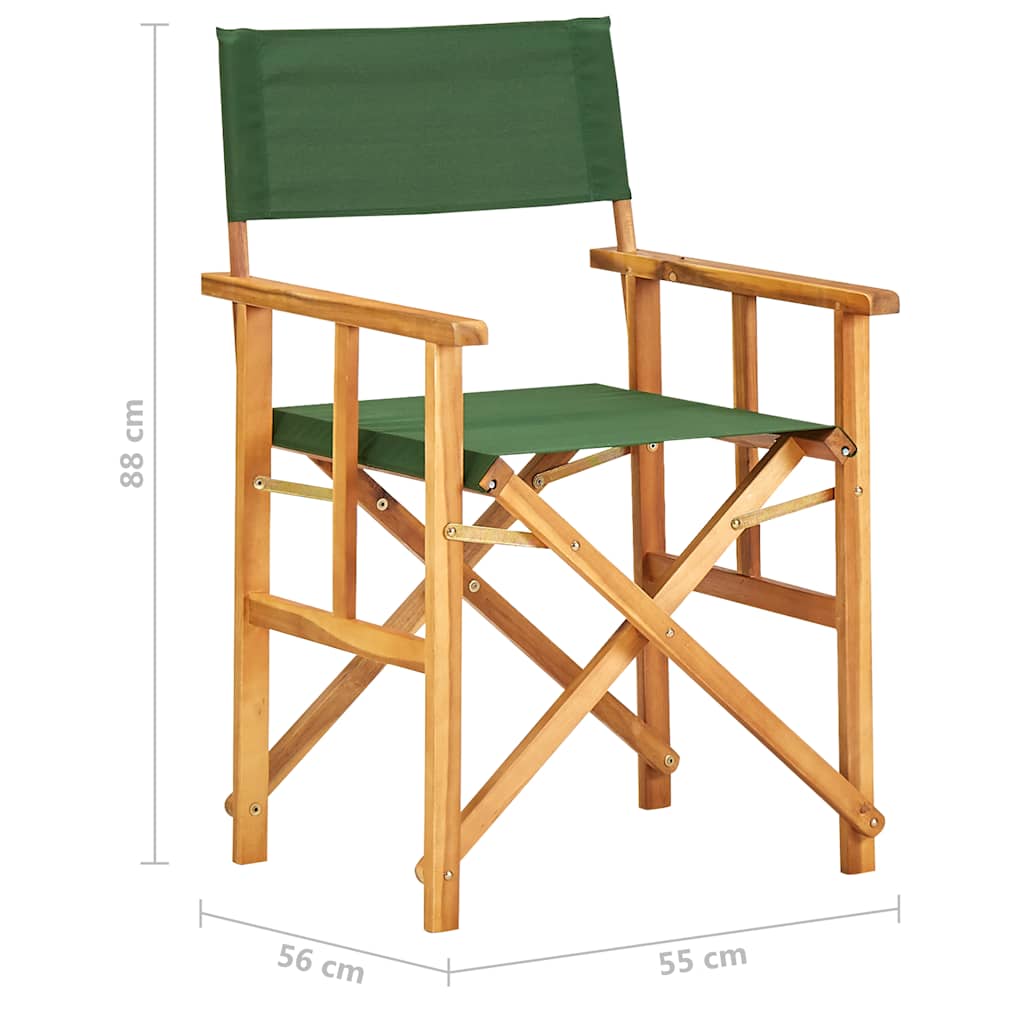 Regisseursstoel massief acaciahout groen – afbeelding 8