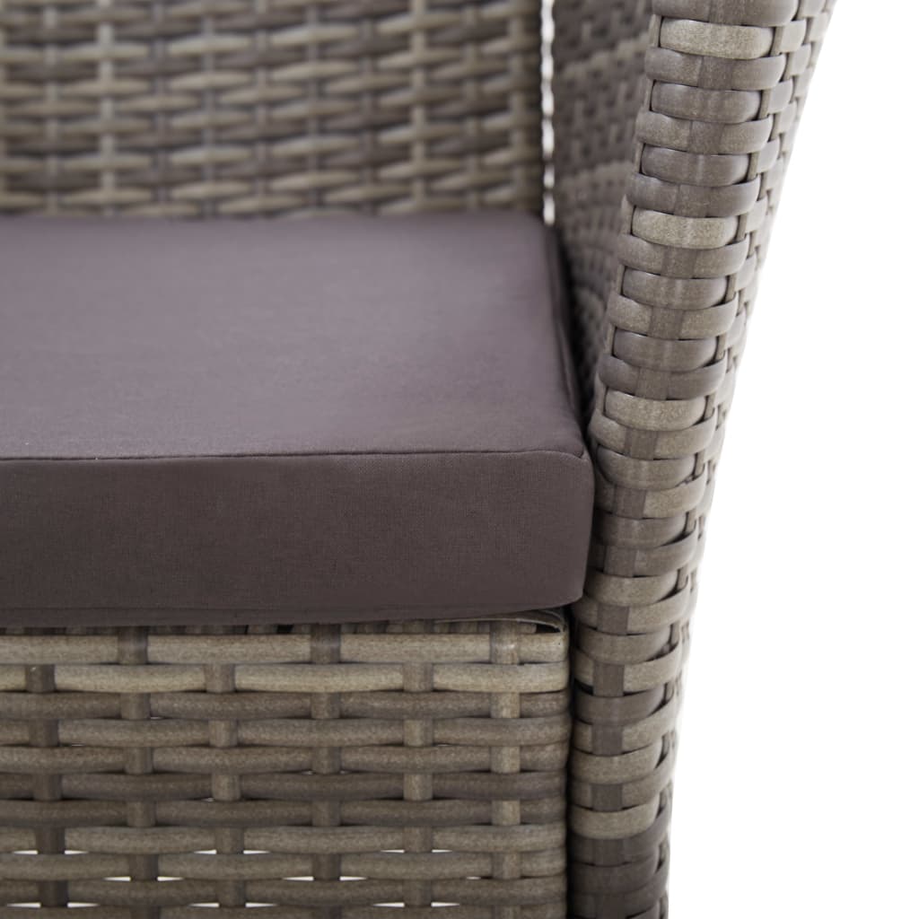 9-delige Eethoek poly rattan en massief acaciahout grijs – afbeelding 10