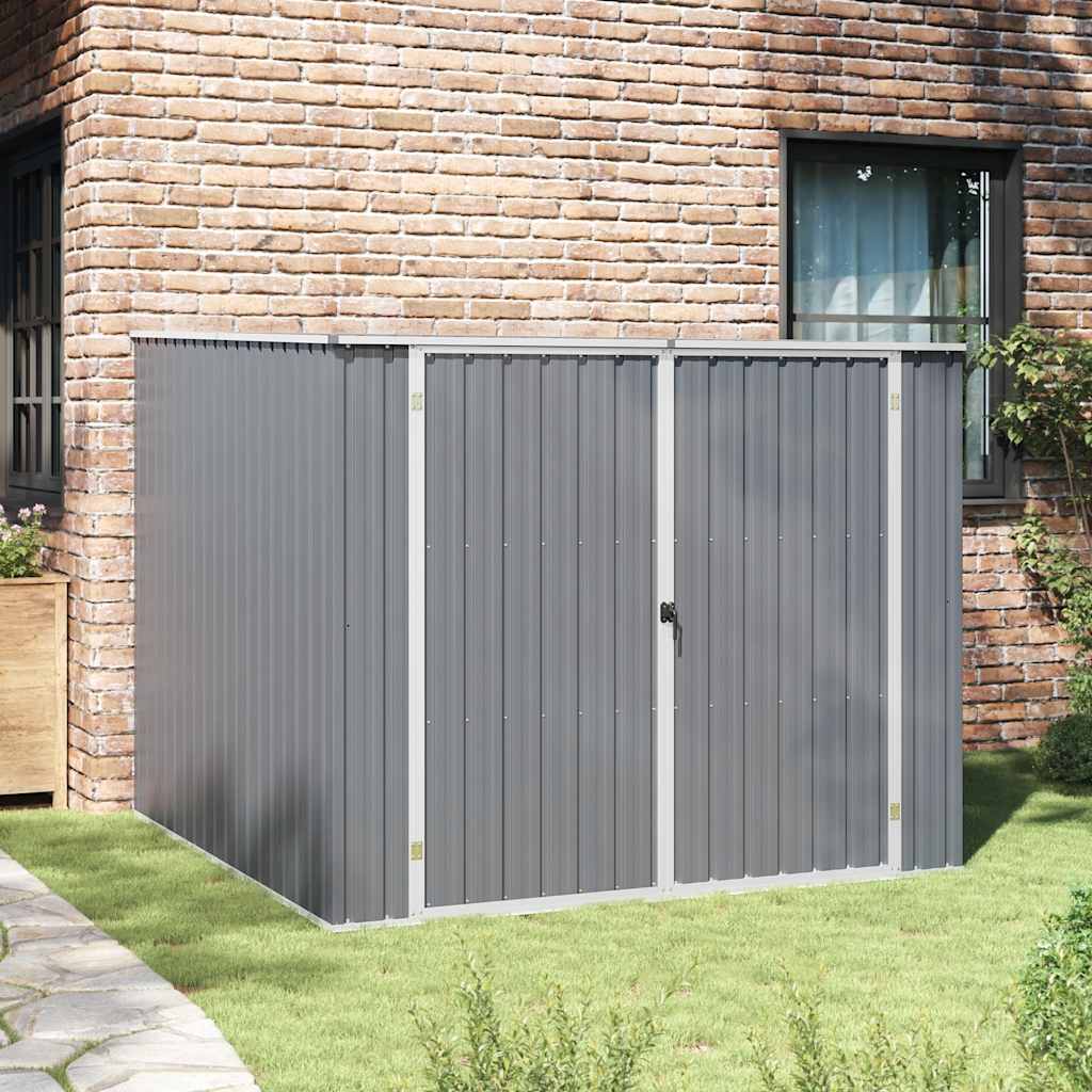 Tuinschuur 195x198x159 cm gegalvaniseerd staal grijs – afbeelding 1