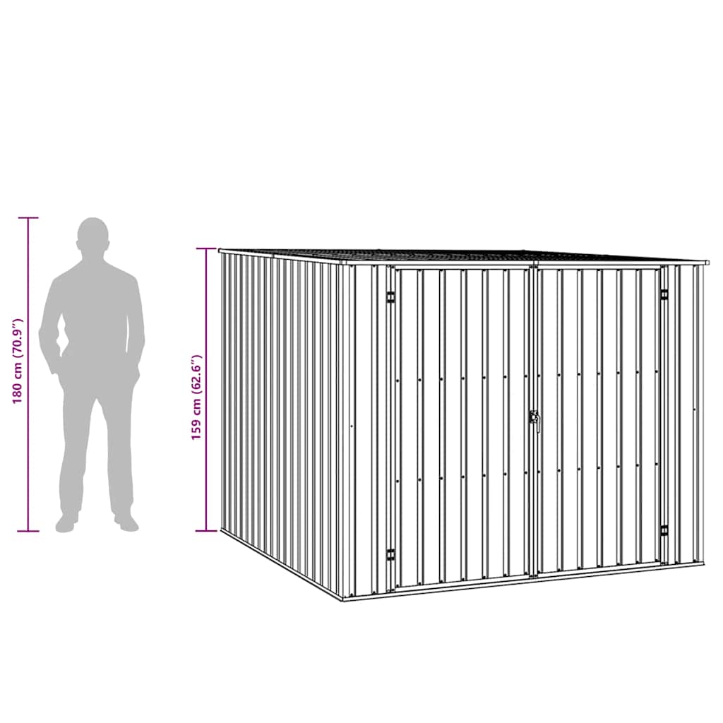 Tuinschuur 195x198x159 cm gegalvaniseerd staal grijs – afbeelding 12