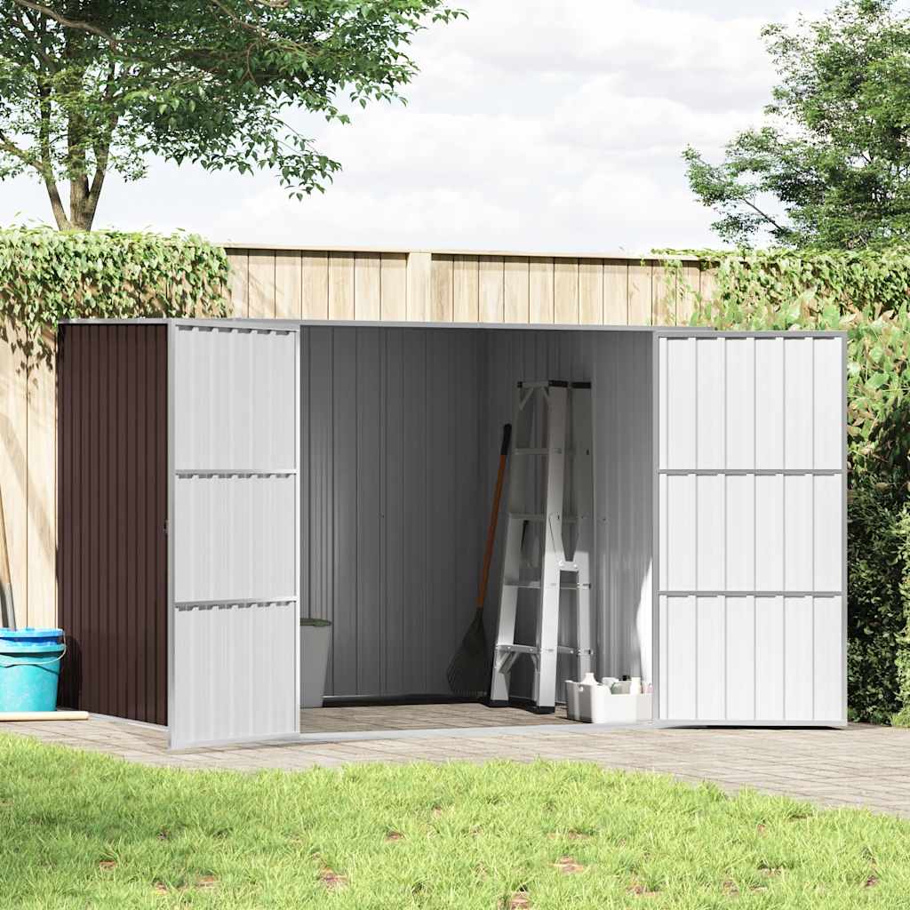 Tuinschuur 195x198x159 cm gegalvaniseerd staal bruin – afbeelding 3