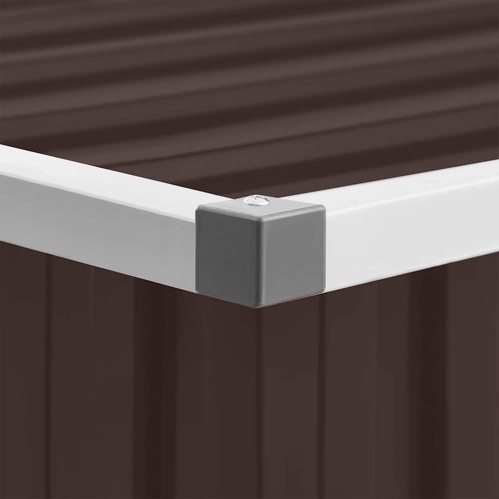 Tuinschuur 195x198x159 cm gegalvaniseerd staal bruin – afbeelding 9