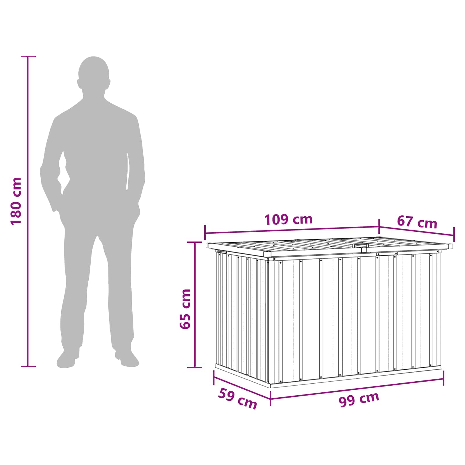 Tuinbox Bruin 109x67x65 cm – afbeelding 11