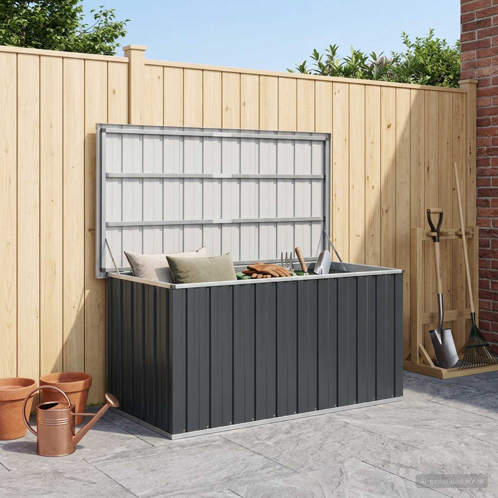 Tuinbox 129x67x65 cm antraciet