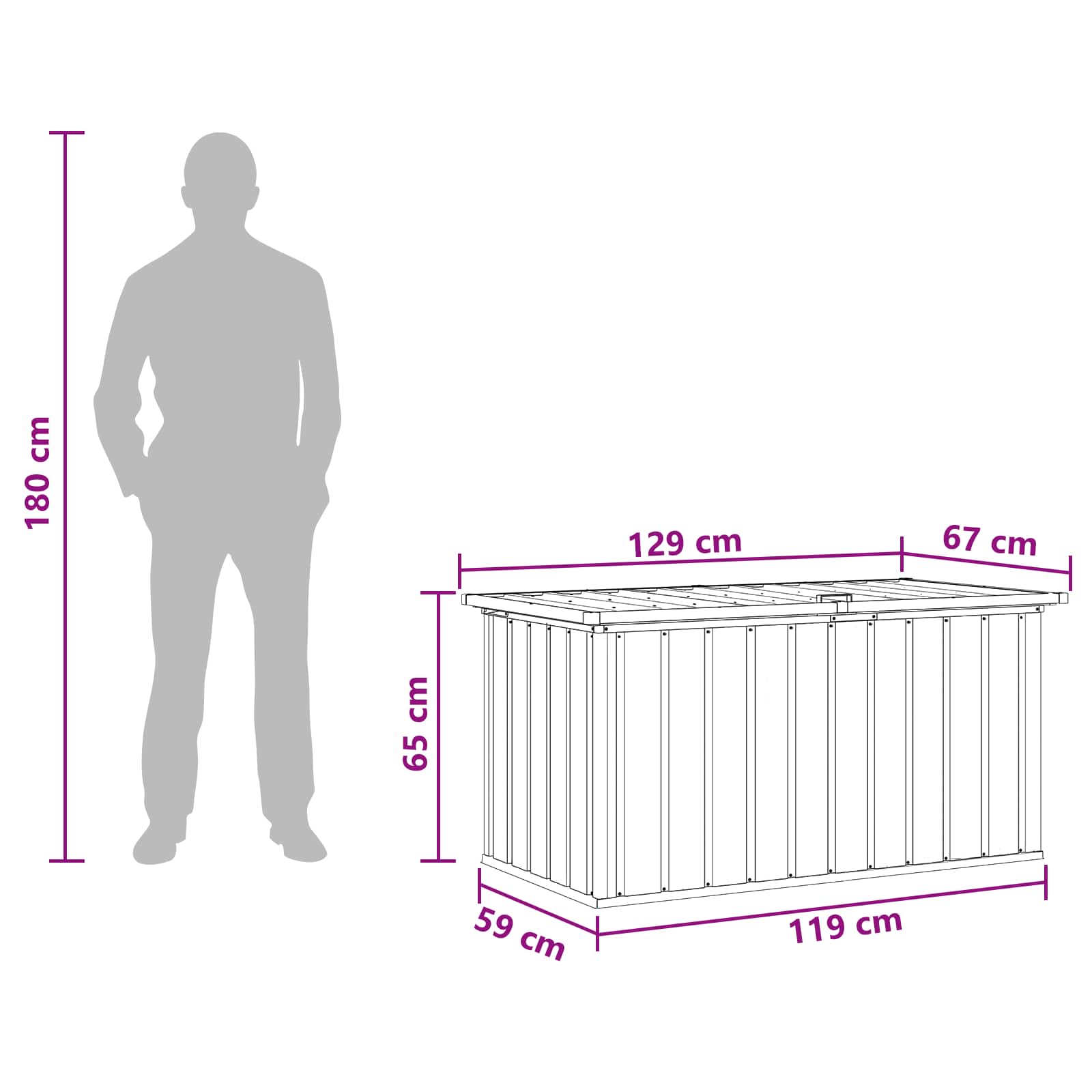 Tuinbox Bruin 129x67x65 cm – afbeelding 10