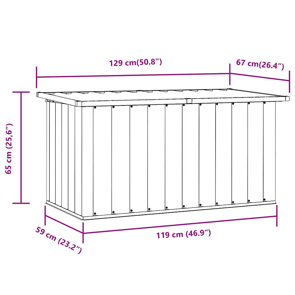 Tuinbox Bruin 129x67x65 cm – afbeelding 11
