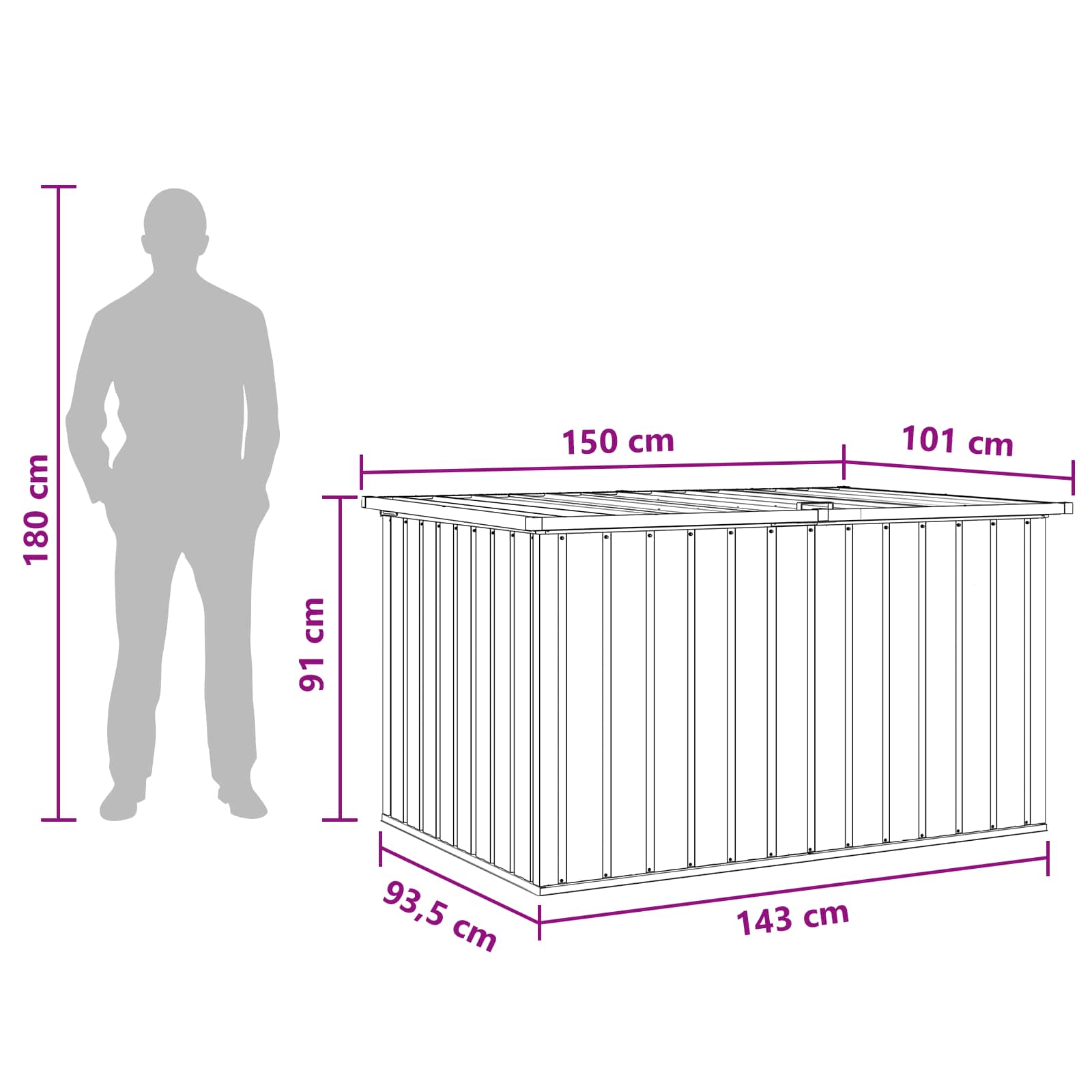 Tuinbox 149x99x93 cm bruin – afbeelding 10