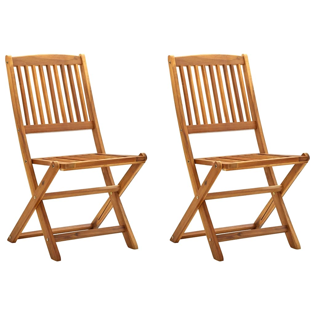 Tuinstoelen inklapbaar 2 st massief acaciahout – afbeelding 1