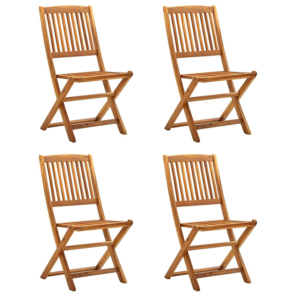 Tuinstoelen inklapbaar 4 st massief acaciahout – afbeelding 1