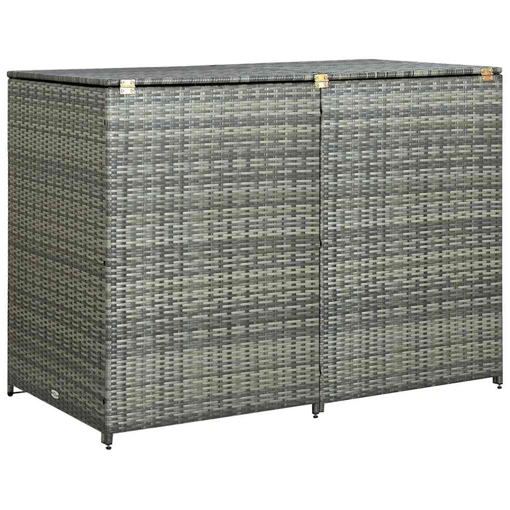 Containerberging dubbel 148x77x111 cm poly rattan antraciet – afbeelding 2