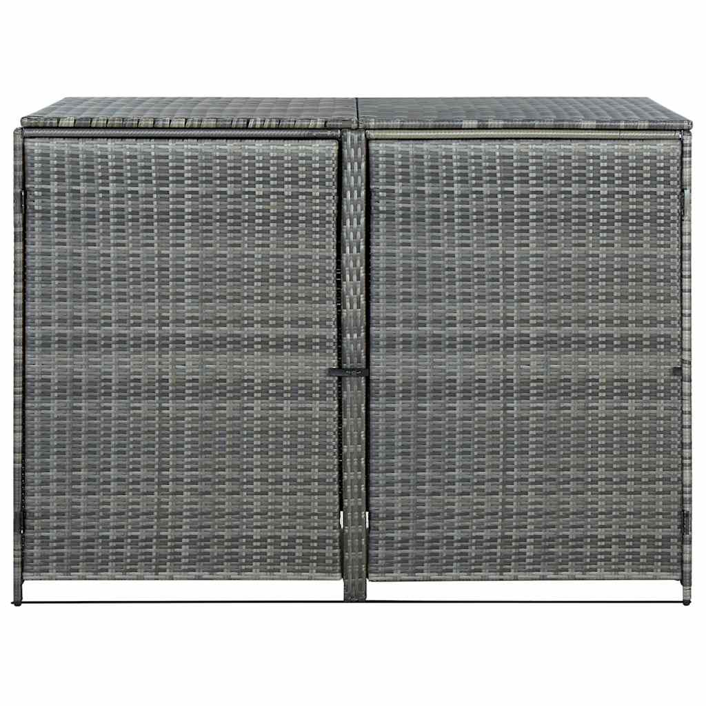 Containerberging dubbel 148x77x111 cm poly rattan antraciet – afbeelding 4