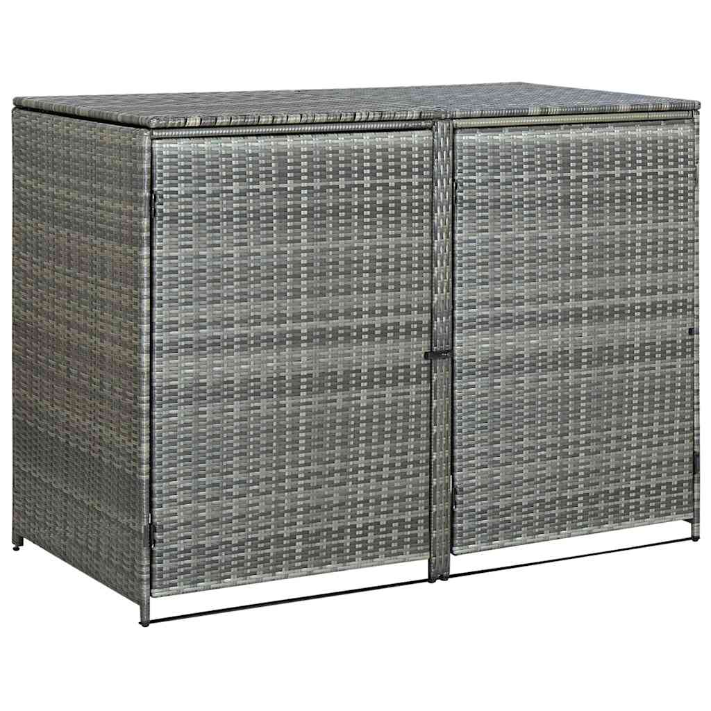 Containerberging dubbel 148x77x111 cm poly rattan antraciet – afbeelding 5