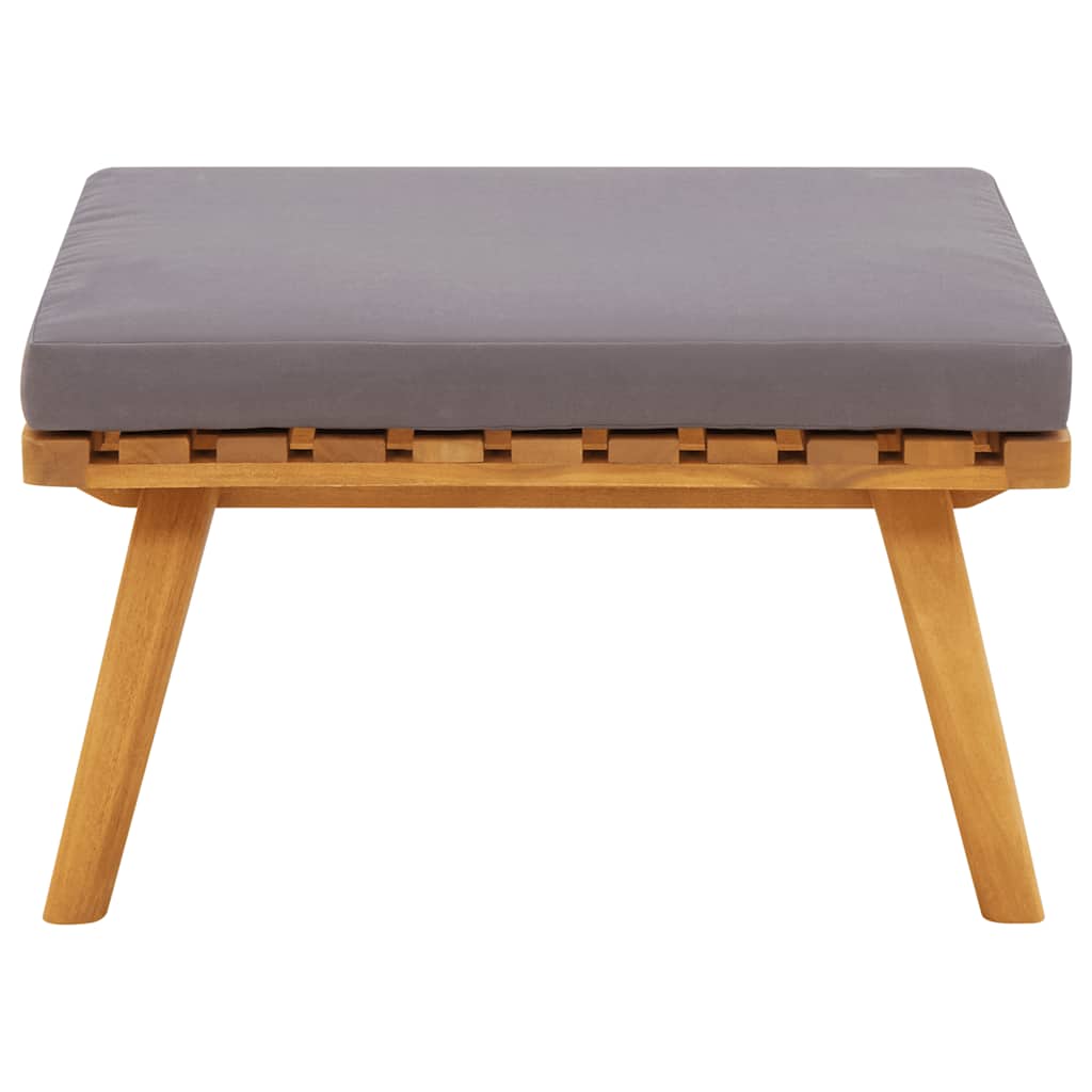 Tuinvoetenbank met kussen 60x60x29 cm massief acaciahout – afbeelding 4