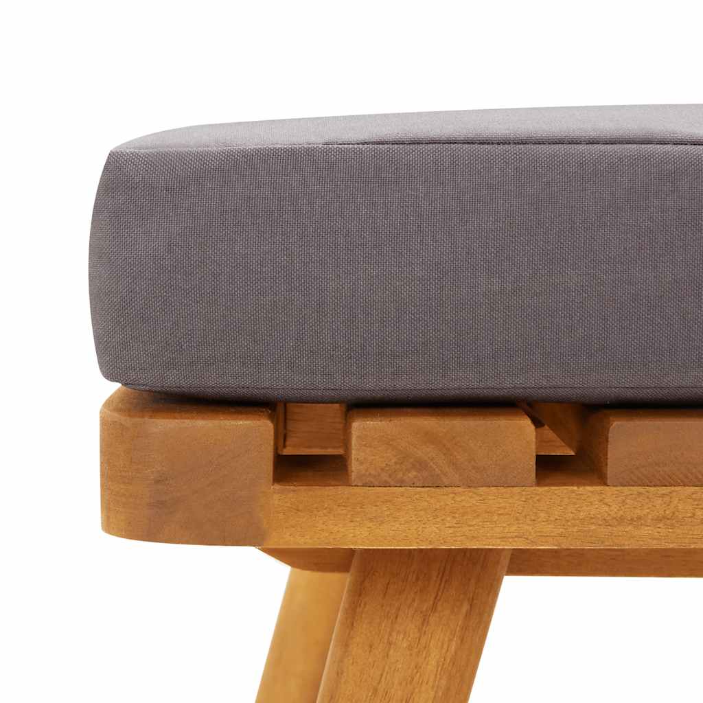 Tuinvoetenbank met kussen 60x60x29 cm massief acaciahout – afbeelding 7