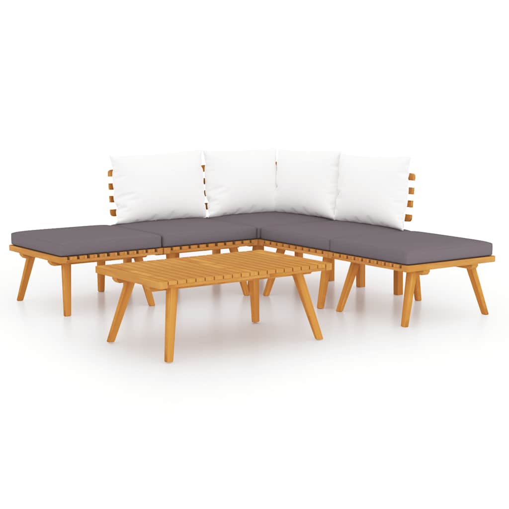6-delige Loungeset massief acaciahout – afbeelding 1