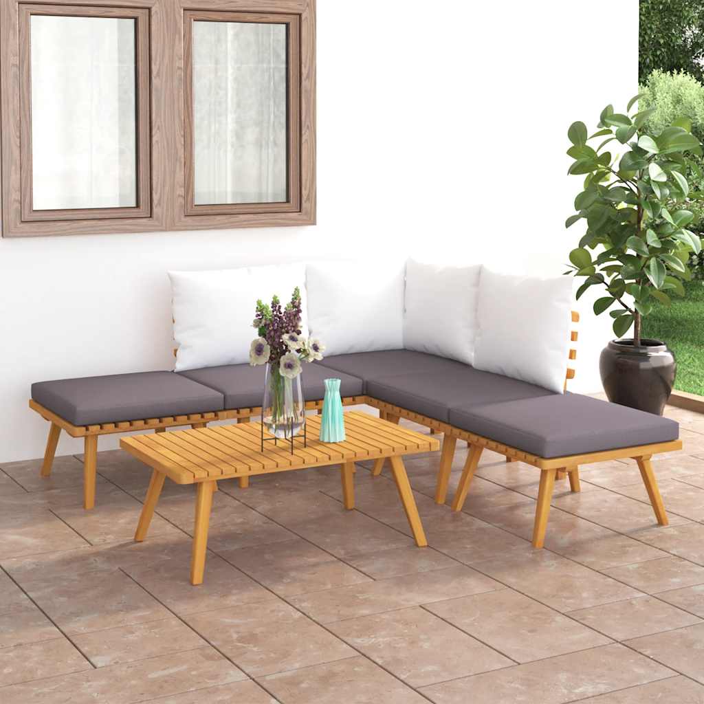 6-delige Loungeset massief acaciahout – afbeelding 2