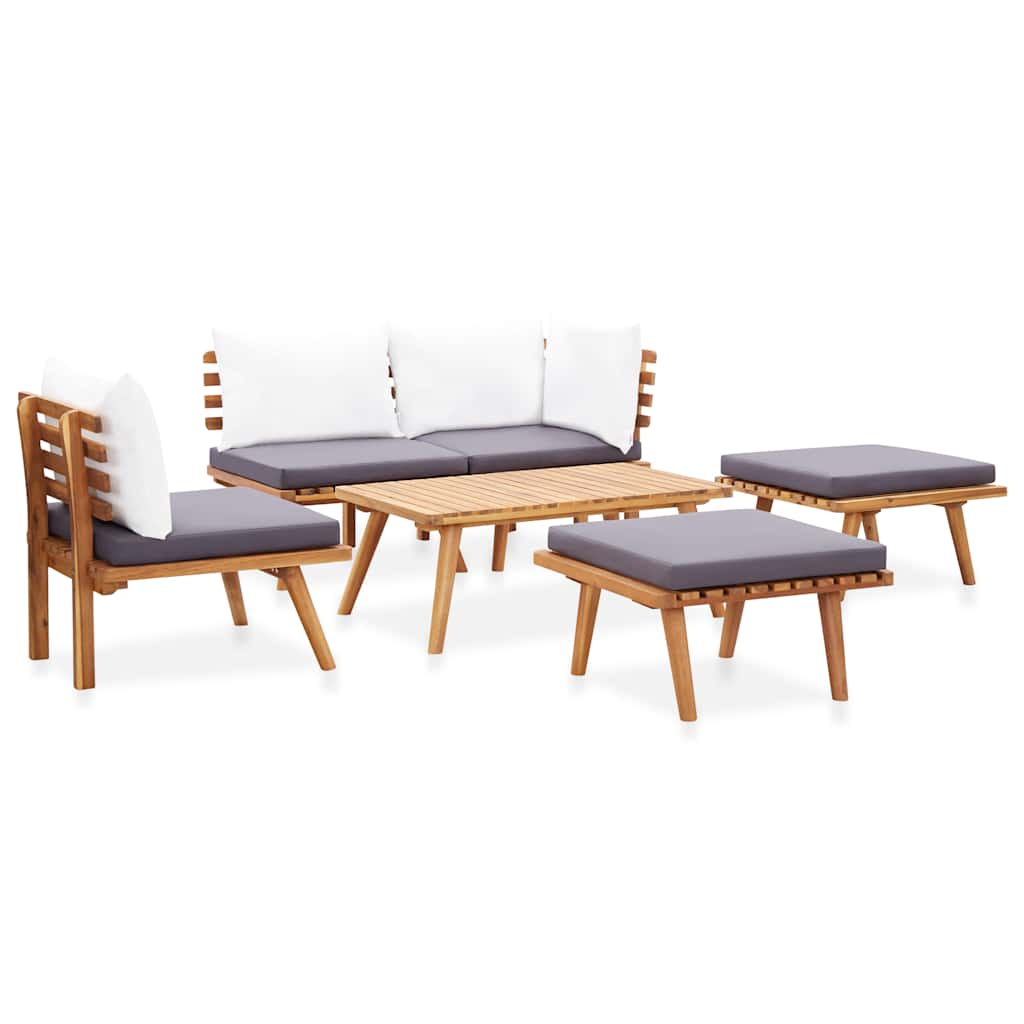 6-delige Loungeset massief acaciahout – afbeelding 3