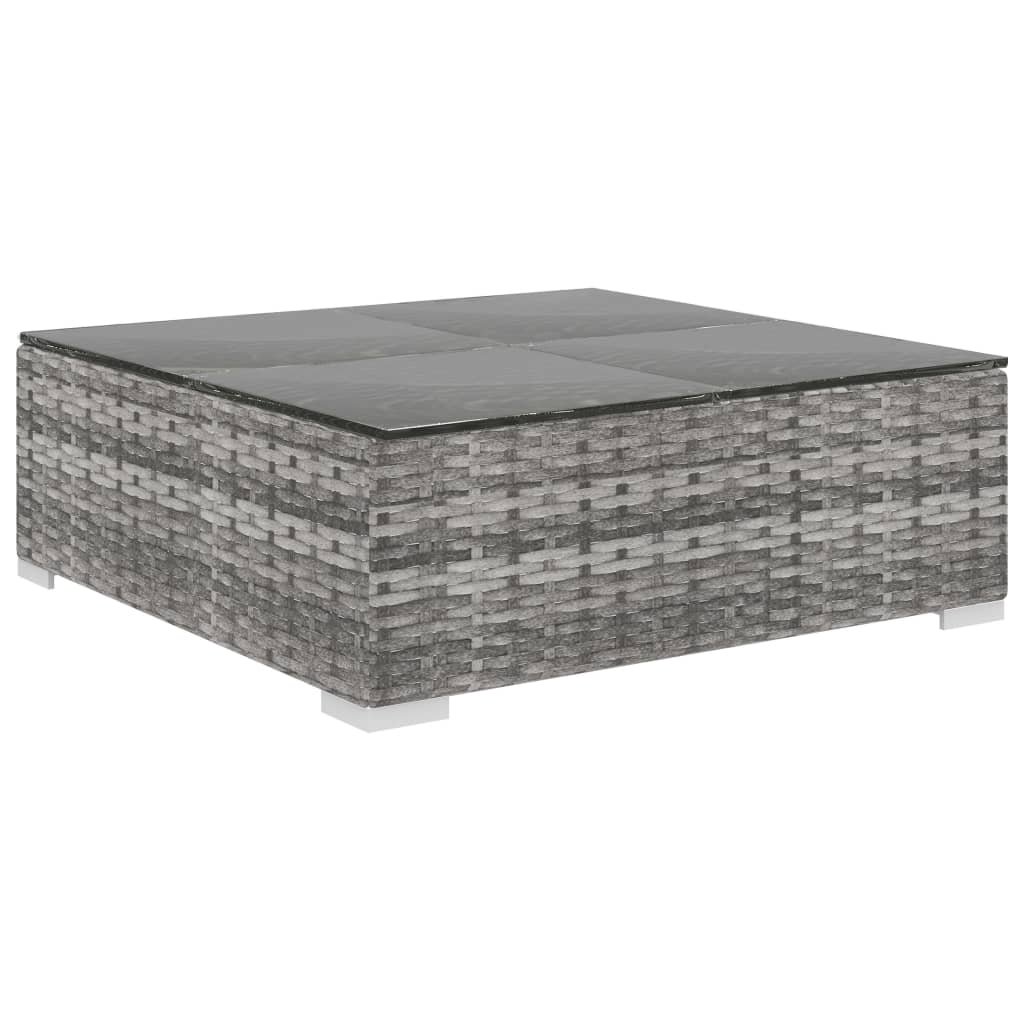 8-delige Loungeset met kussens poly rattan grijs – afbeelding 7