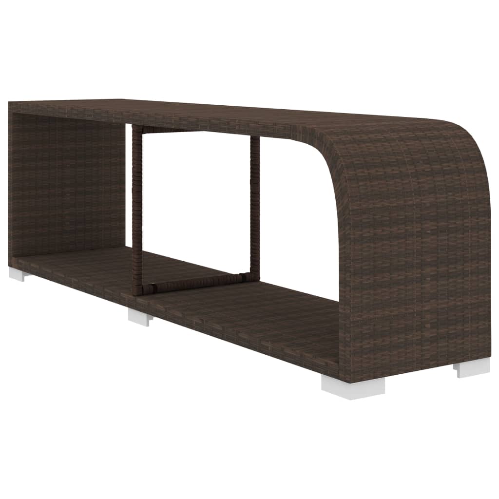 10-delige Loungeset met kussens poly rattan bruin – afbeelding 8