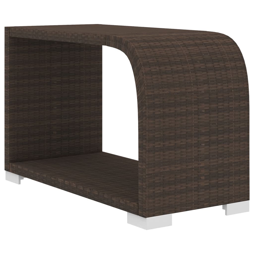 10-delige Loungeset met kussens poly rattan bruin – afbeelding 9