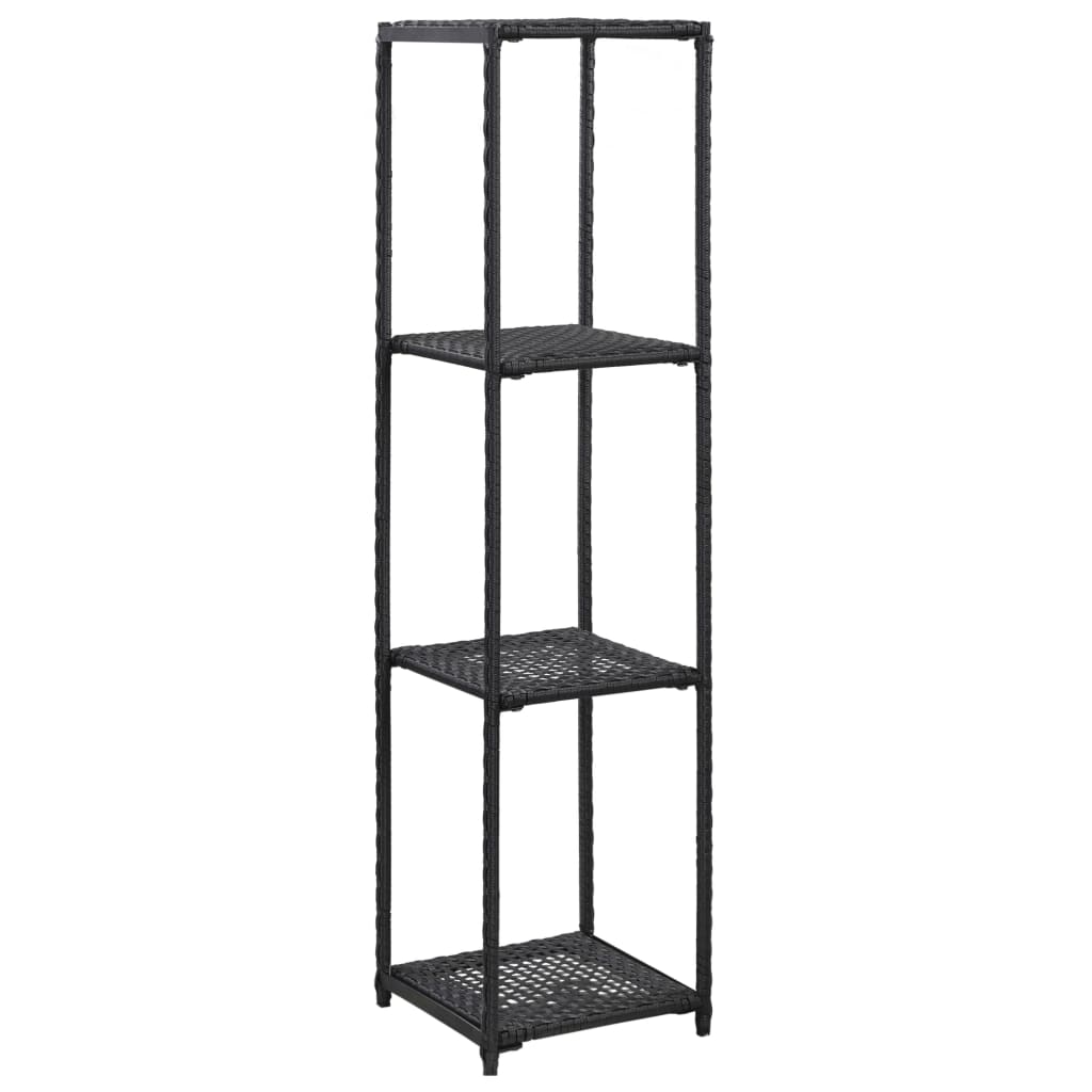 Opbergrek 30x30x120 cm poly rattan zwart – afbeelding 1
