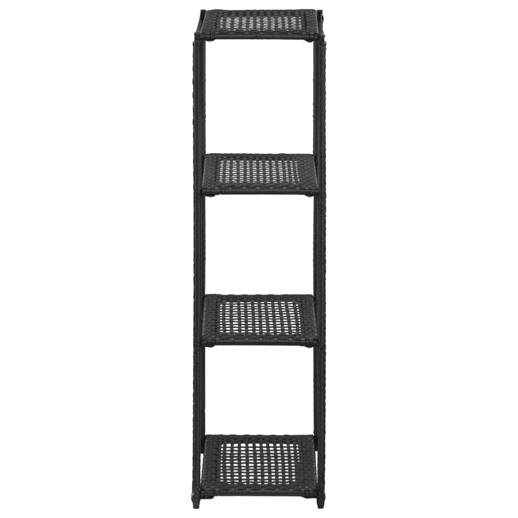 Opbergrek 30x30x120 cm poly rattan zwart – afbeelding 2