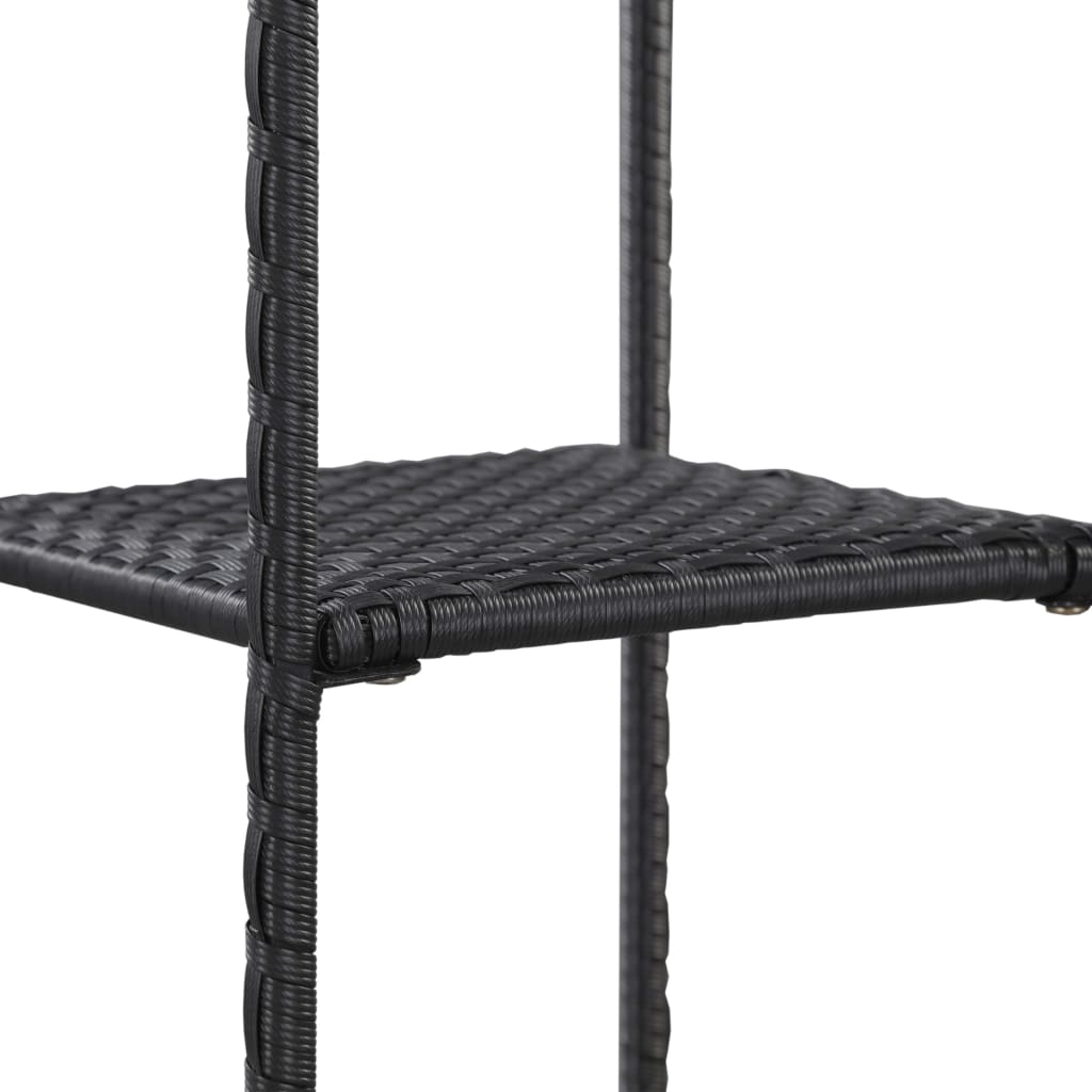 Opbergrek 30x30x120 cm poly rattan zwart – afbeelding 3