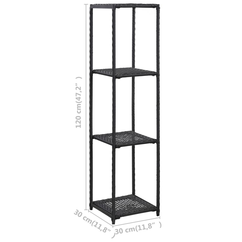 Opbergrek 30x30x120 cm poly rattan zwart – afbeelding 5