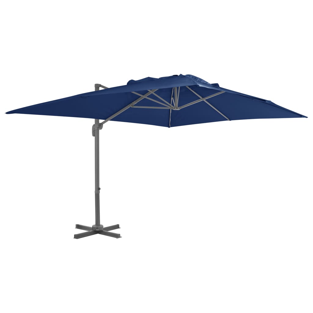 Zweefparasol met aluminium paal 4x3 m azuurblauw – afbeelding 1
