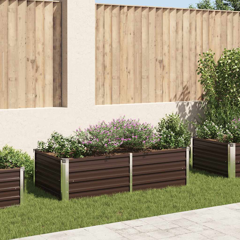 Plantenbak verhoogd 160x80x45 cm gegalvaniseerd staal bruin