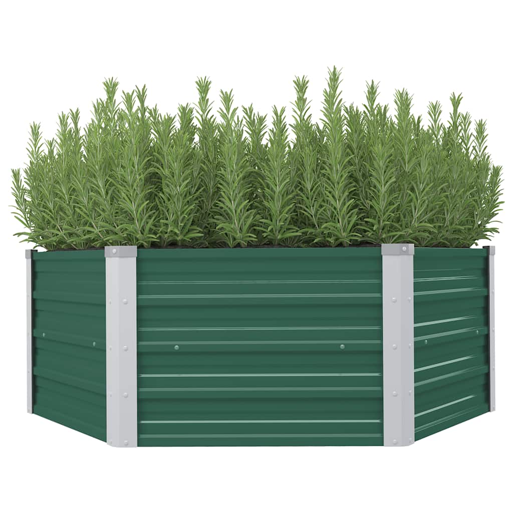Plantenbak verhoogd 129x129x45 cm gegalvaniseerd staal groen