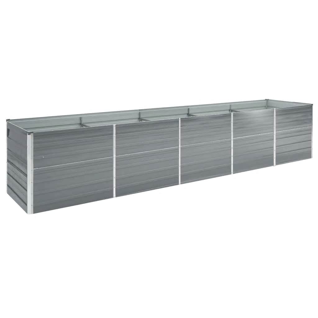 Plantenbak verhoogd 400x80x45 cm gegalvaniseerd staal grijs