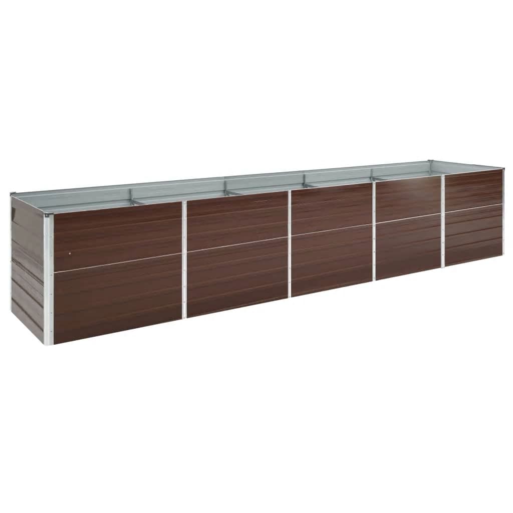 Plantenbak verhoogd 400x80x45 cm gegalvaniseerd staal bruin – afbeelding 1