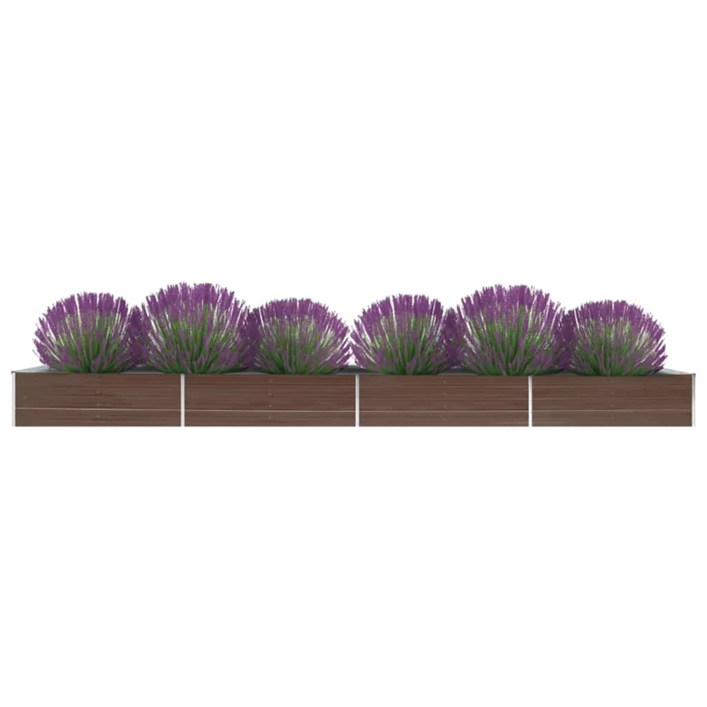 Plantenbak verhoogd 600x80x45 cm gegalvaniseerd staal bruin