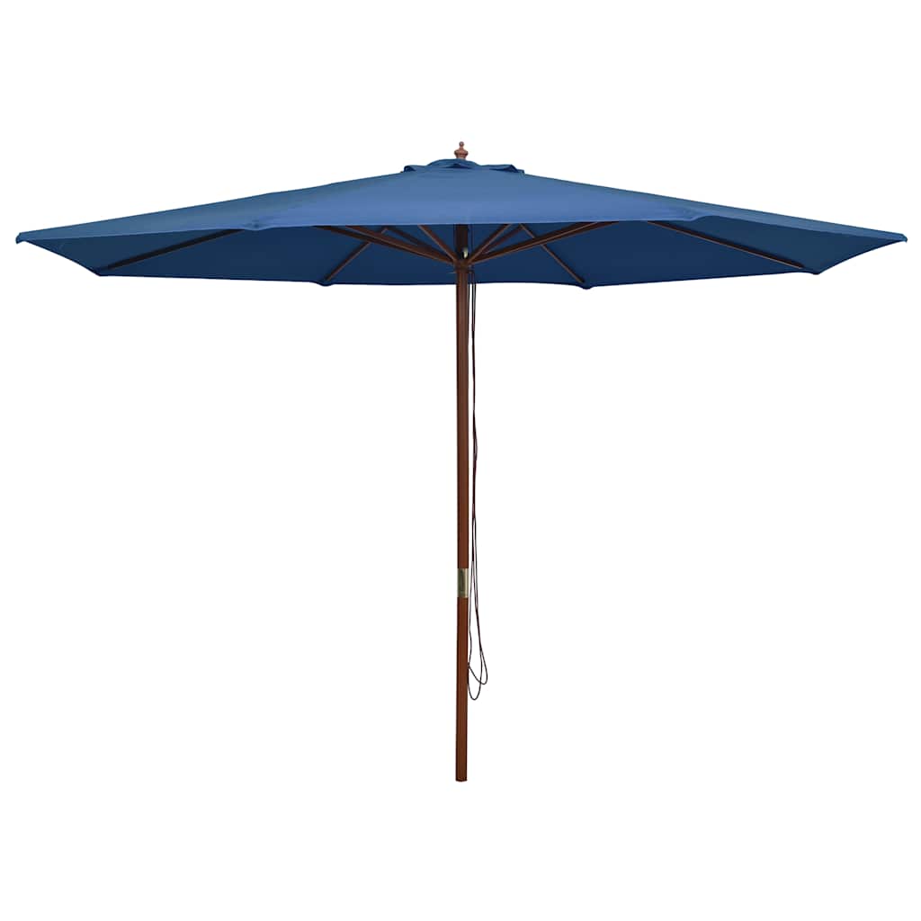 Parasol met houten paal 350 cm blauw