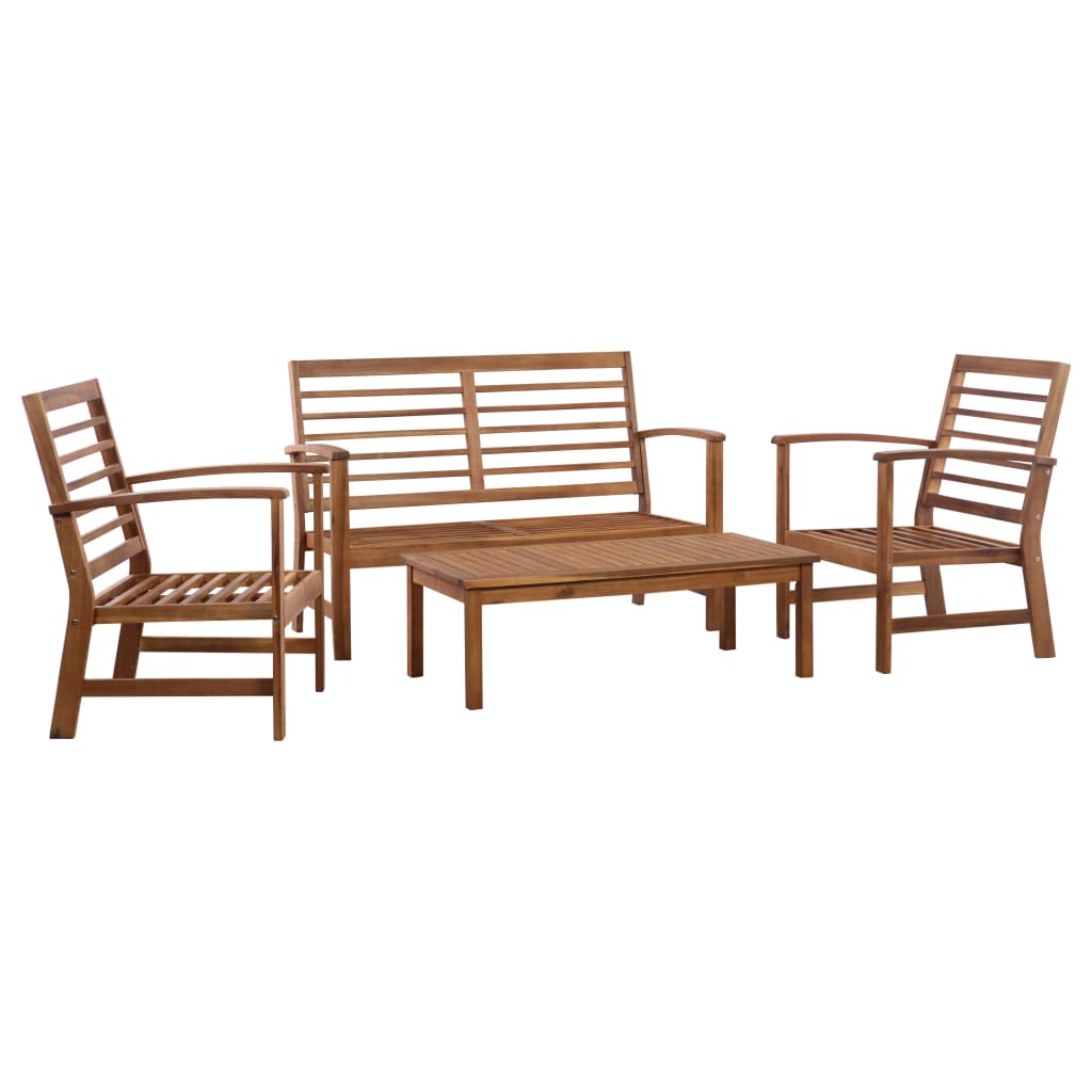 4-delige Loungeset massief acaciahout – afbeelding 1