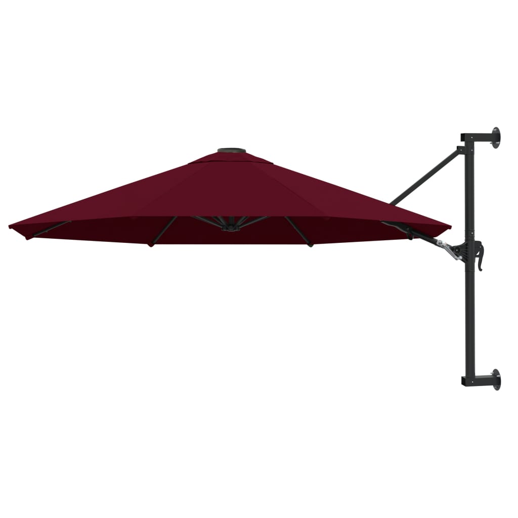 Wandparasol met metalen paal 300 cm bordeauxrood – afbeelding 1