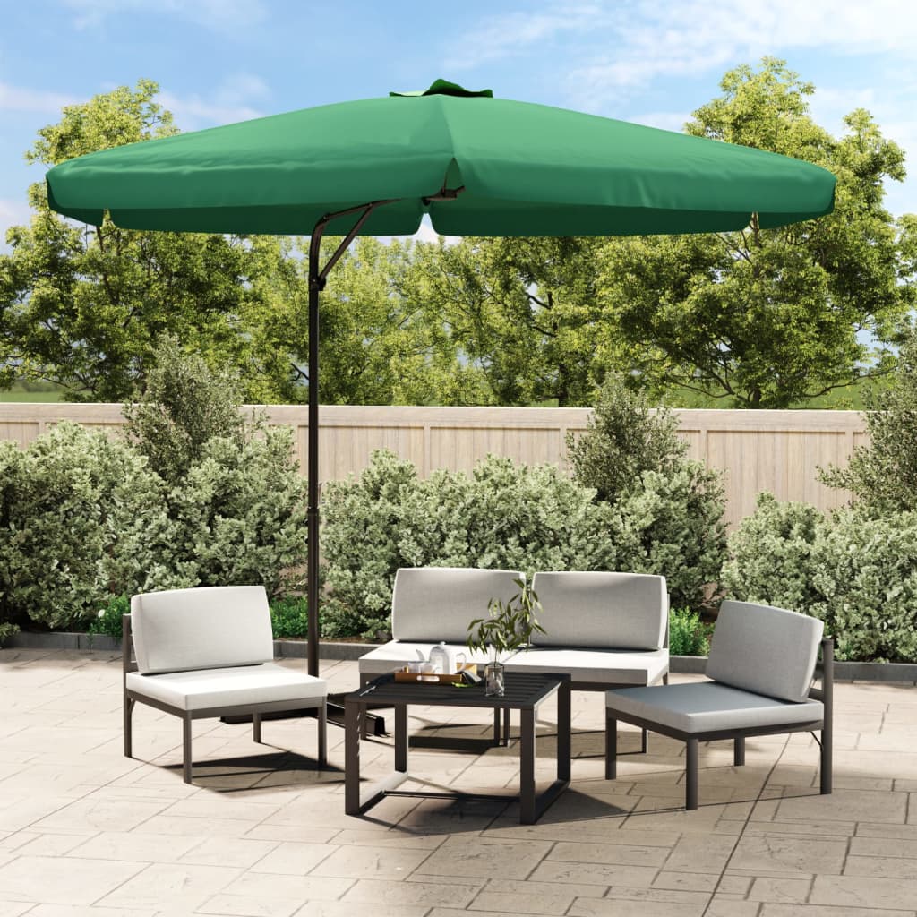 Parasol met stalen paal 300 cm groen
