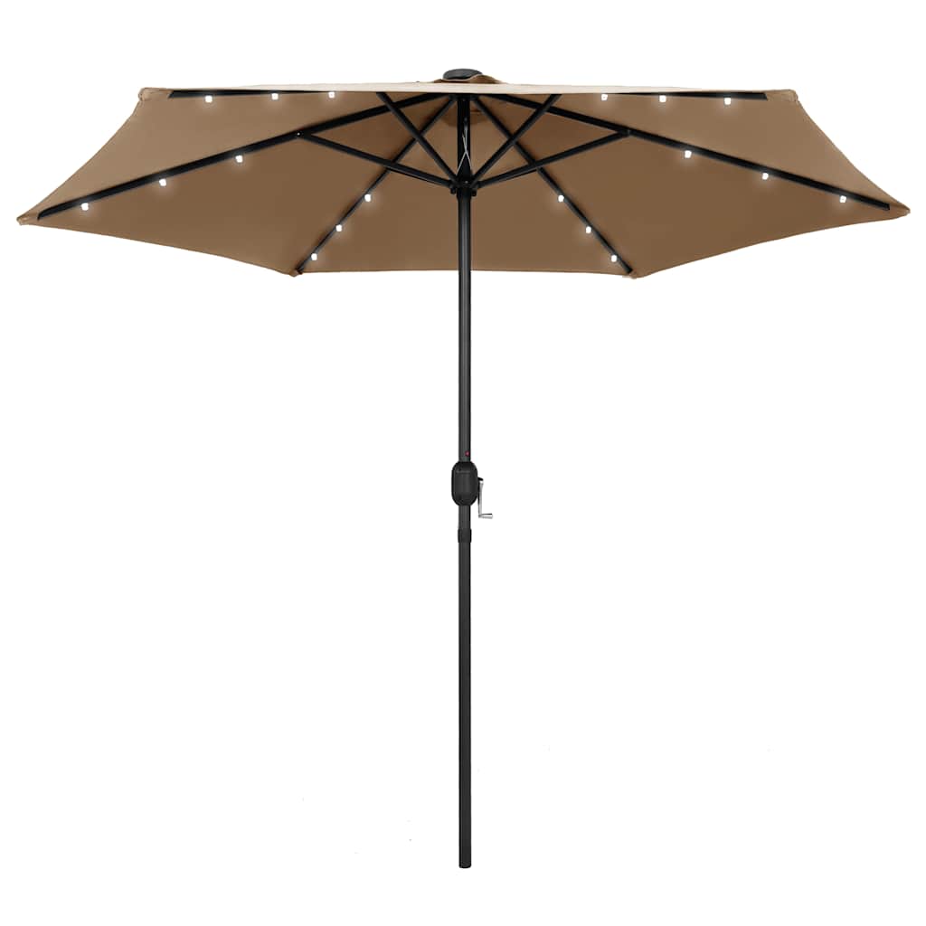 Parasol met LED-verlichting en aluminium paal 270 cm taupe – afbeelding 1