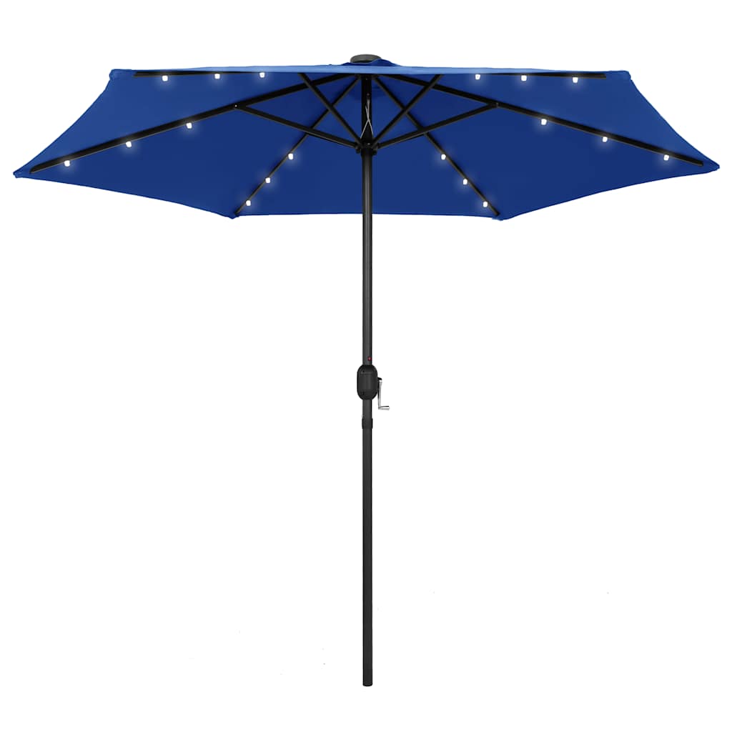 Parasol met LED-verlichting en aluminium paal 270 cm azuurblauw – afbeelding 1