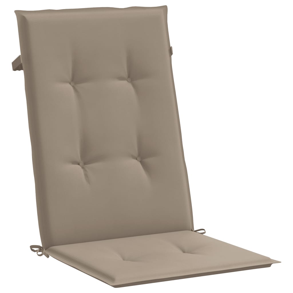 Tuinstoelkussens 2 st hoge rug 120x50x3 cm stof taupe – afbeelding 5