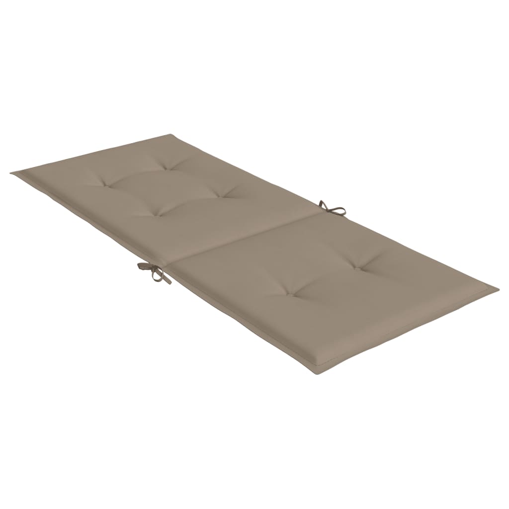 Tuinstoelkussens 2 st hoge rug 120x50x3 cm stof taupe – afbeelding 6
