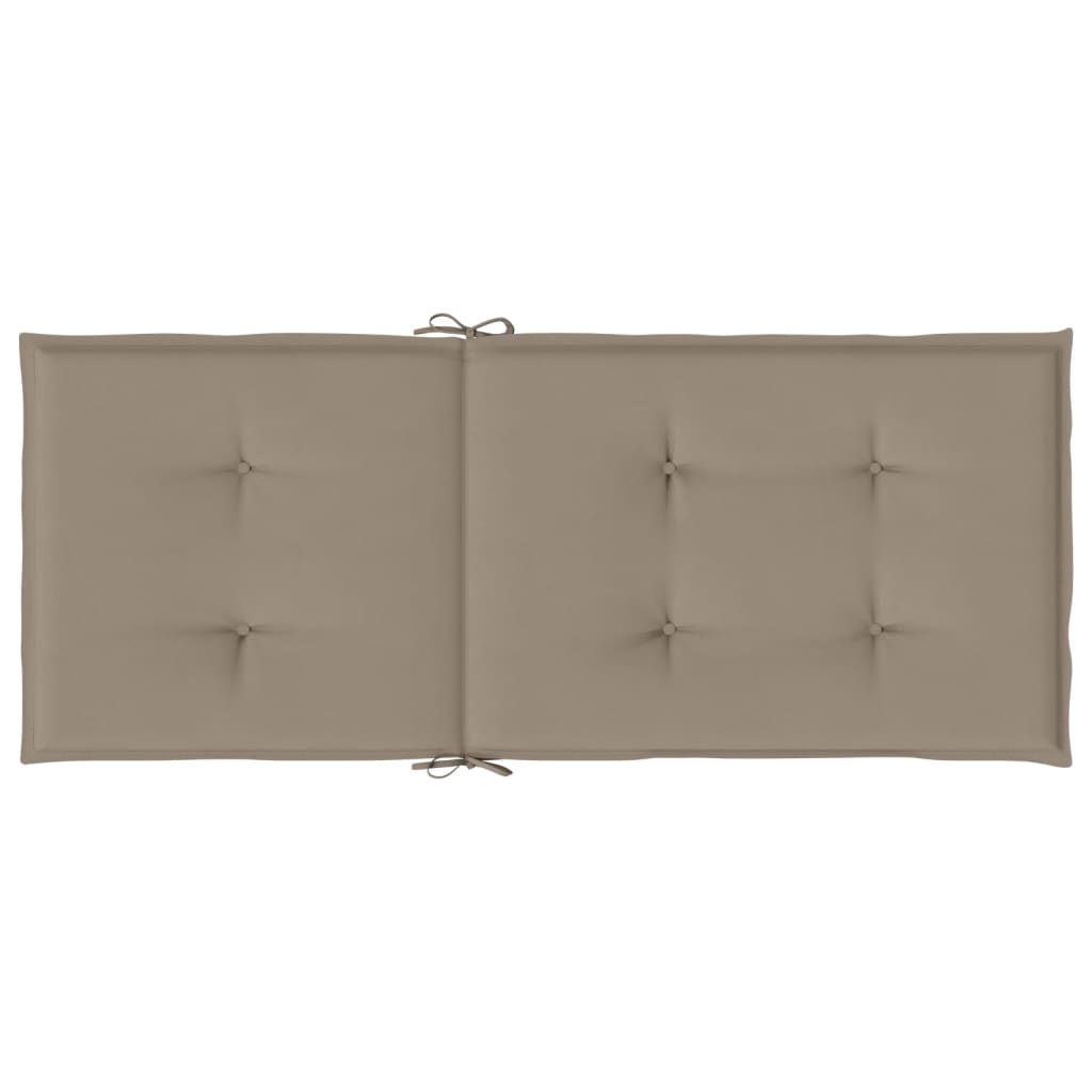 Tuinstoelkussens 2 st hoge rug 120x50x3 cm stof taupe – afbeelding 7